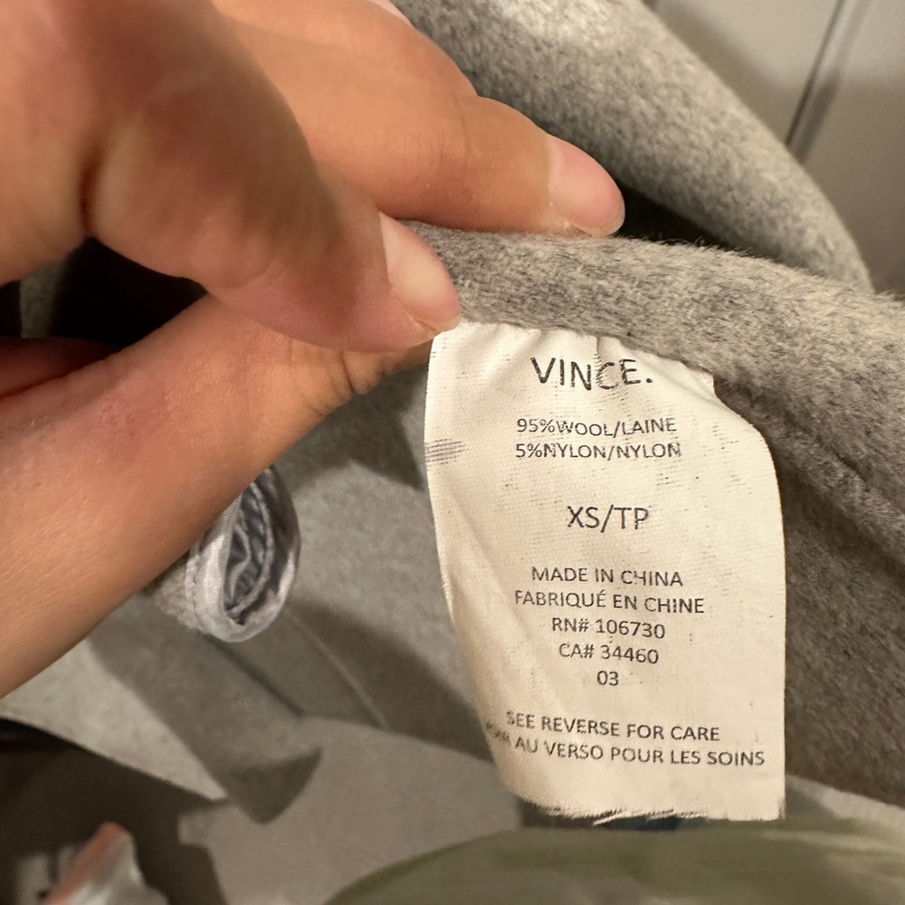 VINCE double face hooded wool coat - Picture 10 of 10
